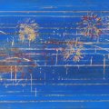 365 - Rhapsodie sur bleu  (disponible)
acrylique sur panneau ; 12 x 30 po (30 x 76 cm) 670 $